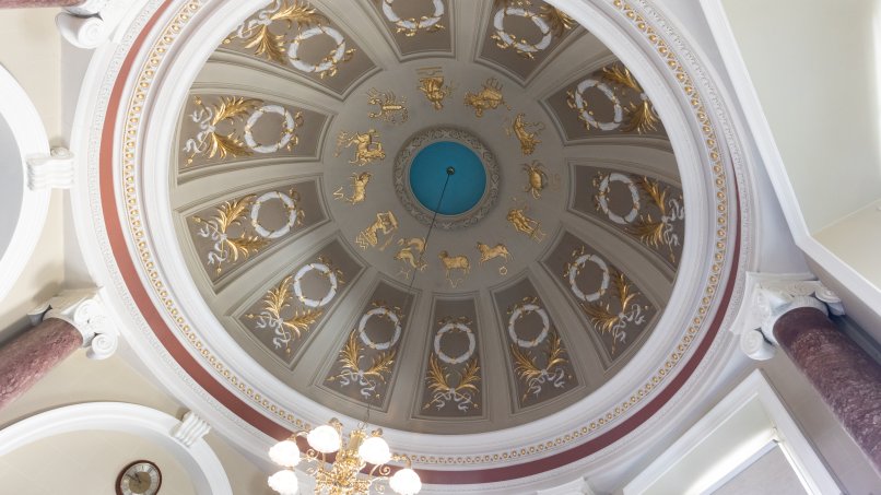 Image: The decorated ceiling in the rotunda