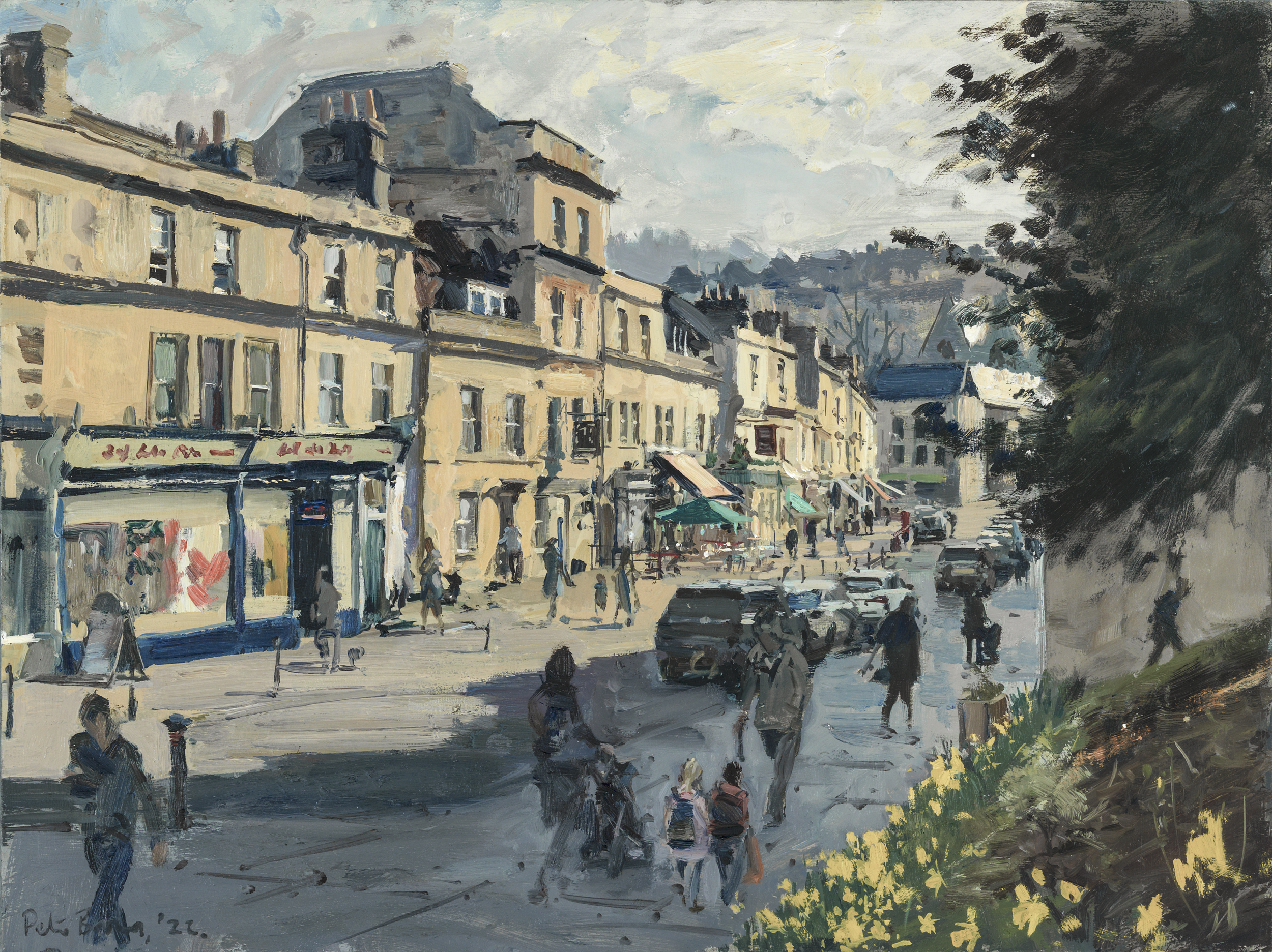 Image: Morning, Widcombe Parade from the Bank by Peter Brown, 2022