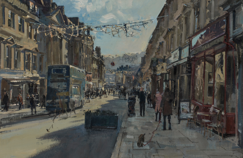 Early Afternoon Sun, Christmas Lights, Milsom Street, 2022