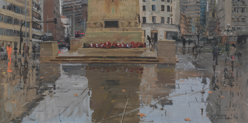 The Memorial, Colston Avenue, Rain, 2020