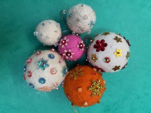 Christmas felt baubles